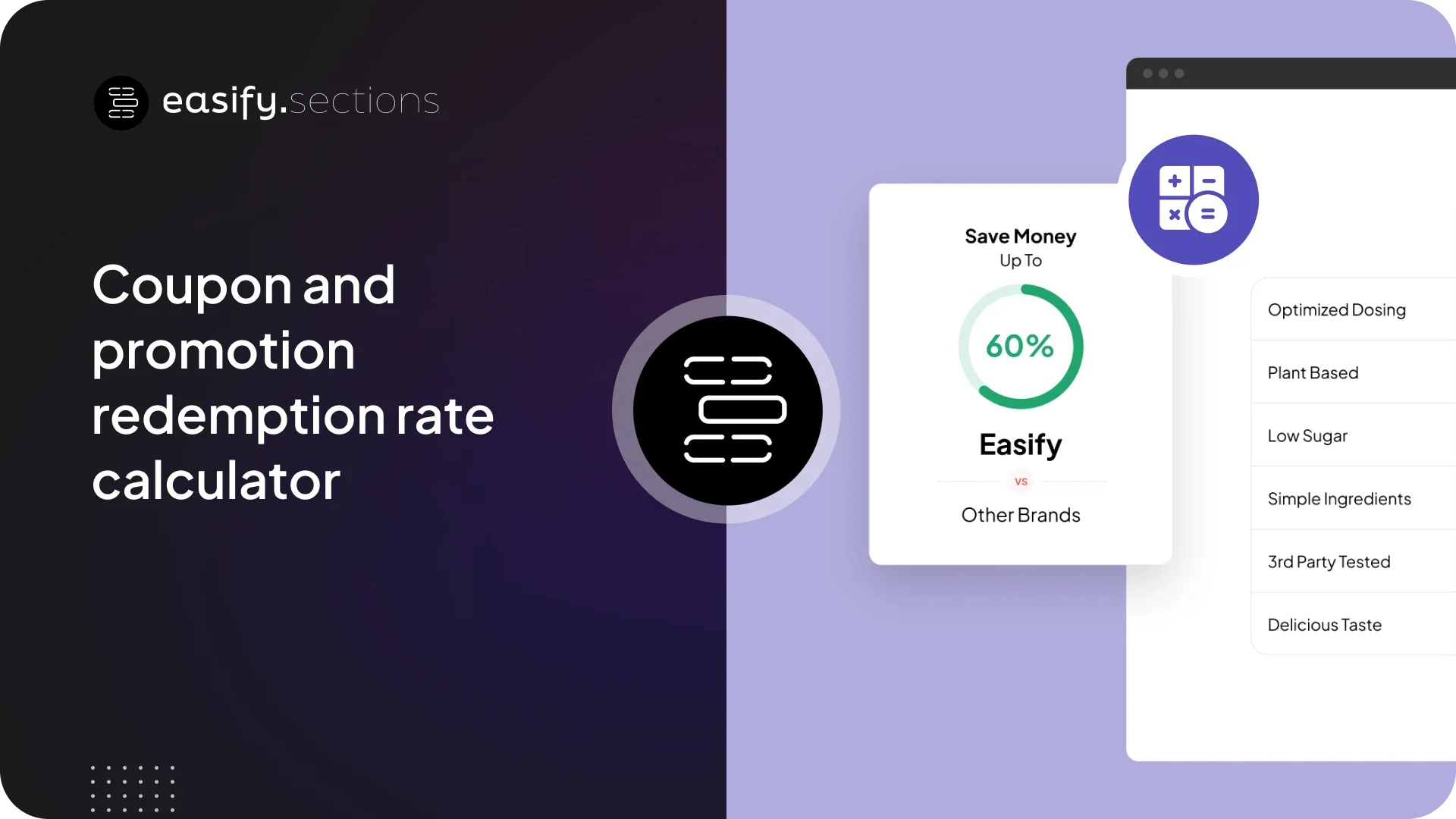 Coupon and promotion redemption rate calculator Easify Sections